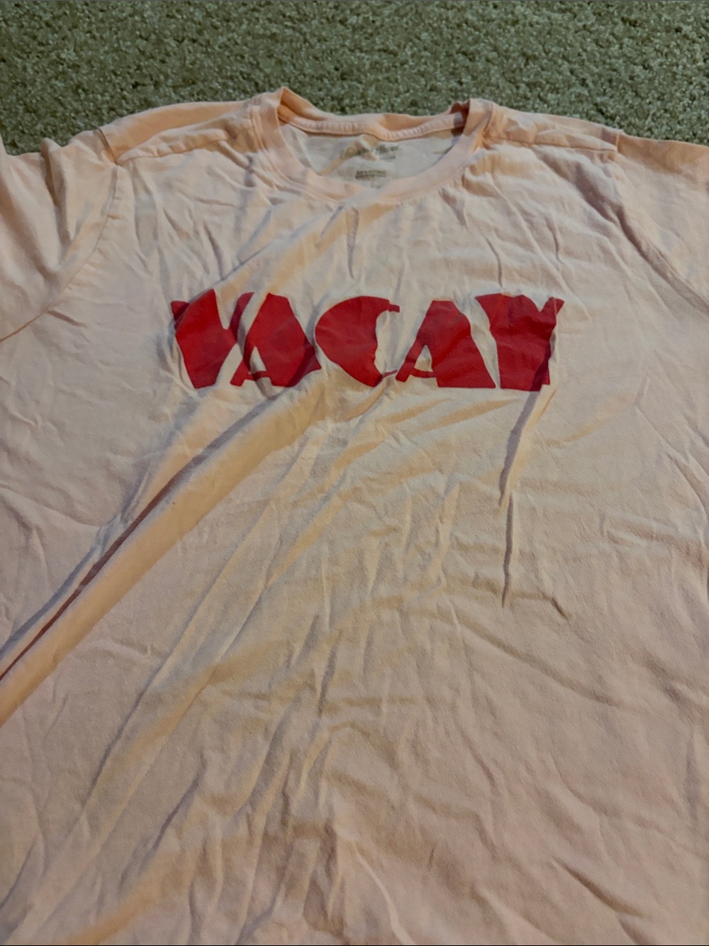 Universal Thread VACAY Graphic Tee - Light Pink with Red Logo